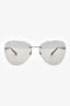 Pre-Loved Chanel™ Rimless Silver Tone 'Pilot' Sunglasses