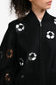 Pre-Loved Chanel™ 2018 Black Camellia Cut Out Bomber Jacket Size 34
