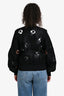 Pre-Loved Chanel™ 2018 Black Camellia Cut Out Bomber Jacket Size 34