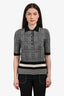 Thom Browne Black/White Wool Houndstooth Polo Shirt Size 38
