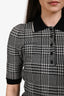 Thom Browne Black/White Wool Houndstooth Polo Shirt Size 38