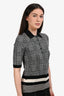 Thom Browne Black/White Wool Houndstooth Polo Shirt Size 38