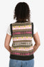 Ganni Grey/Multicolour Wool Patterned Sweater Vest Size S