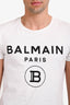 Balmain White Cotton Logo T-Shirt Size M Mens