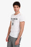 Balmain White Cotton Logo T-Shirt Size M Mens