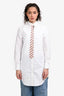 Thom Browne White Button Down Stripe Tie Detail Shirt 38