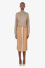 Marni Beige Silk Midi Skirt Size 40