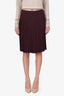 Prada Burgundy Pleated Midi Skirt Size 42