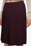 Prada Burgundy Pleated Midi Skirt Size 42