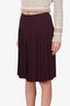 Prada Burgundy Pleated Midi Skirt Size 42