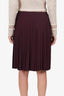 Prada Burgundy Pleated Midi Skirt Size 42