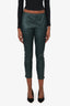 The Row Green Lambskin Straight Leg Pants Size L