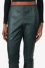 The Row Green Lambskin Straight Leg Pants Size L