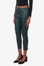 The Row Green Lambskin Straight Leg Pants Size L