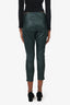 The Row Green Lambskin Straight Leg Pants Size L