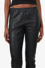 The Row Black Leather Quilted Leg Pants Size M