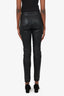 The Row Black Leather Quilted Leg Pants Size M