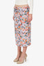 Marni Purple/Multicolour Silk Tulip Print Midi Skirt Size 42