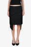Lanvin Black Wool Tassel Detail Mini Skirt Size 40