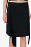 Lanvin Black Wool Tassel Detail Mini Skirt Size 40