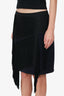 Lanvin Black Wool Tassel Detail Mini Skirt Size 40