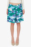 Marni Blue/Green Floral Print Mini Skirt Size 42