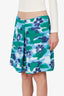Marni Blue/Green Floral Print Mini Skirt Size 42