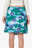Marni Blue/Green Floral Print Mini Skirt Size 42