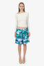 Marni Blue/Green Floral Print Mini Skirt Size 42