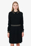 Valentino Black/Gold Sequined Star Collar Knit Dress Size L