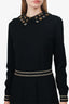 Valentino Black/Gold Sequined Star Collar Knit Dress Size L