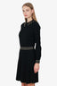 Valentino Black/Gold Sequined Star Collar Knit Dress Size L