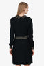 Valentino Black/Gold Sequined Star Collar Knit Dress Size L