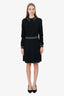 Valentino Black/Gold Sequined Star Collar Knit Dress Size L