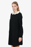 Valentino Black Scallop Collared Long Sleeve Mini Dress Size 6