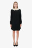 Valentino Black Scallop Collared Long Sleeve Mini Dress Size 6