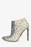 Gucci Grey Python Embossed Heeled Ankle Booties Size 38