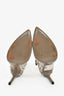 Gucci Grey Python Embossed Heeled Ankle Booties Size 38