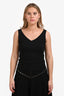 Akris Punto Black V-Neck Sleeveless Top Size 6