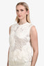 Comme Des Garcons White Lace Floral Detail Sleeveless Top Size M