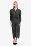 Isabel Marant Black Silk Polka Dot Gathered Dress Size 42
