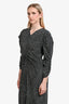 Isabel Marant Black Silk Polka Dot Gathered Dress Size 42