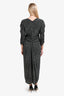 Isabel Marant Black Silk Polka Dot Gathered Dress Size 42