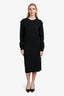 Jil Sander Black Silk Ruffle Back Dress Size 38