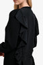 Jil Sander Black Silk Ruffle Back Dress Size 38