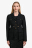 Alaïa Black Cotton Utility Button Jacket Size 40