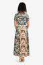 Burberry London 2017 Green Multicolour Painting Silk Short Sleeve Midi Dress Size 6
