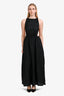 SIR Black Linen Cutout Pleated Strap Maxi Dress Size 2