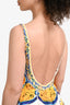 Dolce & Gabbana White/Multicolour Cotton Backless Midi Dress Size 38