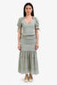 LoveShackFancy Mint Smocked Crop Top + Midi Skirt Set Size XS
